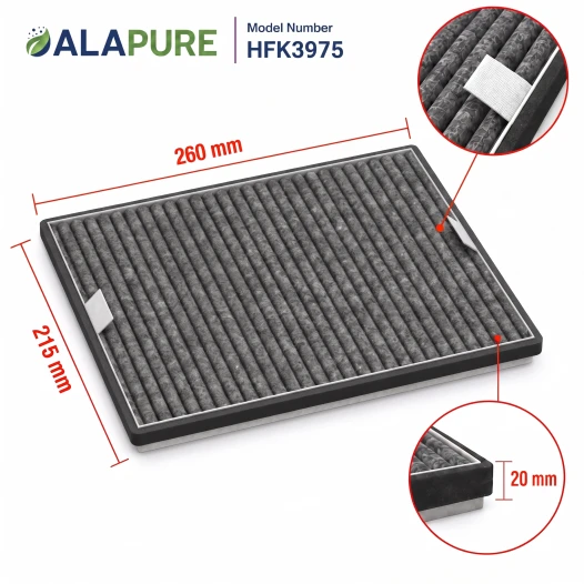 Alapure HFK3975 Kompatibel mit Miele Kohlefilter DKF19-P / FWKM-1423 (2 Stück)