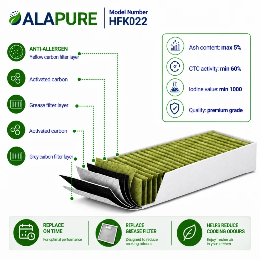 Alapure CleanAir Aktivkohlefilter geeignet für Neff 17007439 / Z821VR1