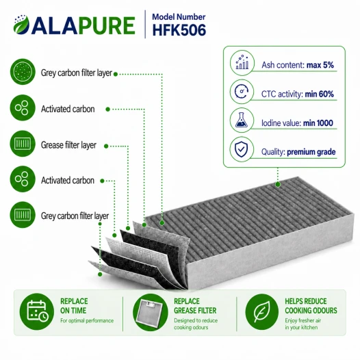 Alapur CleanAir Aktivkohlefilter geeignet für Balay 11018621 / AA210110 / 11010506