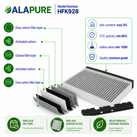 Alapure CleanAirAktivkohlefilter geeignet für Blaupunkt 11049702 / 11026771 / 00705432