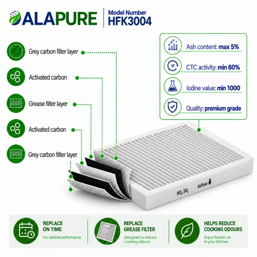 Alapure Geruchs- und Feinstaubfilter geeignet für Atag HF3004