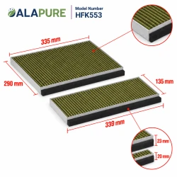 Alapure passend für Bosch CleanAir Plus Kohlefilter DWZ1BK1I6 / 17008032 (3St.)