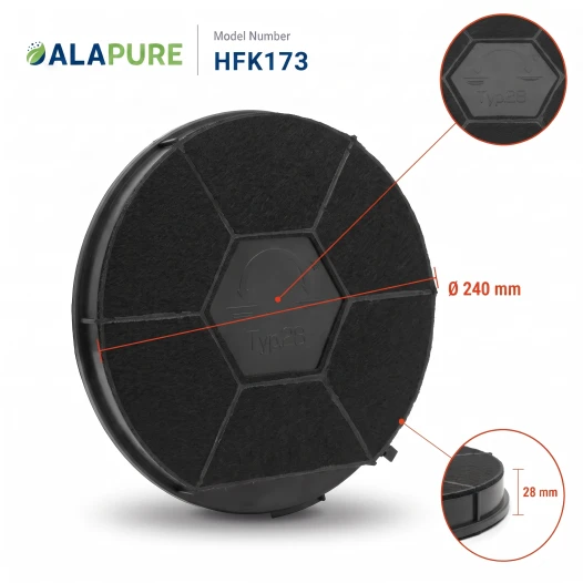 Alapure Aktivkohlefilter geeignet für WPRO Typ 28 / CHF28/1 / CHF289B