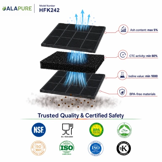 Alapure Aktivkohlefilter geeignet für Hotpoint-Ariston C00308181 / 484000008777