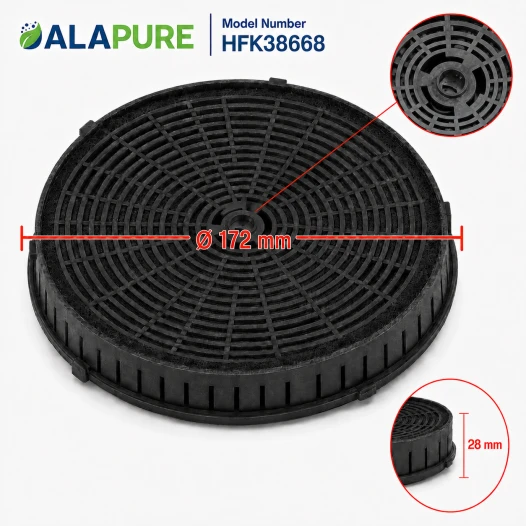 Alapure Aktivkohlefilter geeignet für Bauknecht 482000009691 / AMC072 / 484000008824