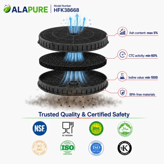 Alapure Aktivkohlefilter geeignet für Bauknecht 482000009691 / AMC072 / 484000008824