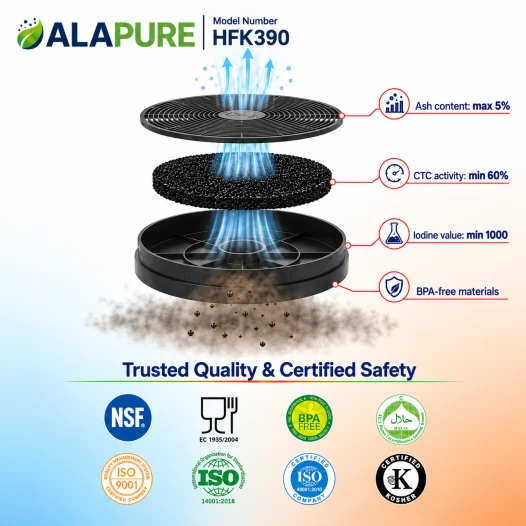 Alapure Aktivkohlefilter geeignet für Airlux CR390 / KFC6918