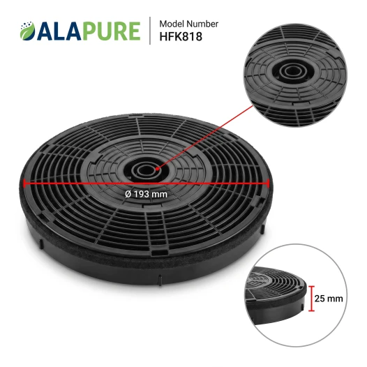Alapure HFK818 Kohlefilter passend für Gorenje Kohlefilter 784407