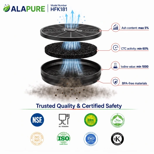Alapure Aktivkohlefilter geeignet für Refsta K25.1 (2 Stück)