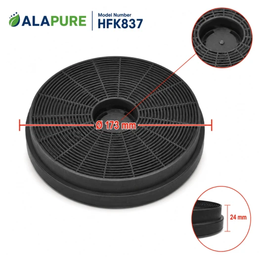 Alapure HFK837 Kohlefilter passend für Exquisit Kohlefilter MD1 / 8717202129812