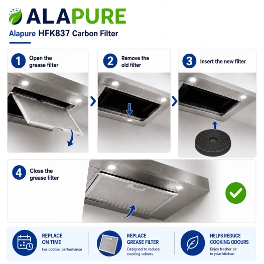 Alapure HFK837 Kohlefilter passend für Exquisit Kohlefilter MD1 / 8717202129812