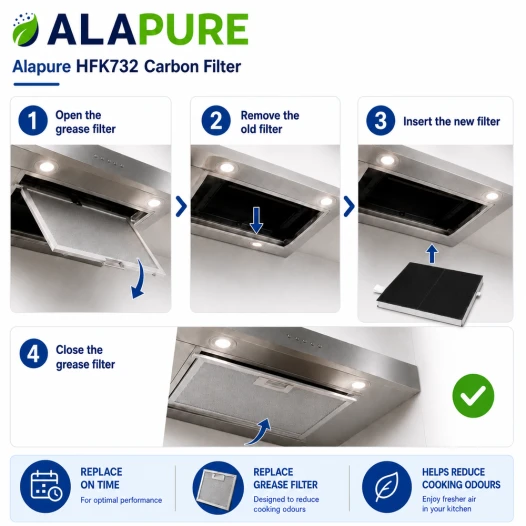 Alapure HFK732 Aktivkohlefilter geeignet für 360732 / 00360732 / DRZ94UC / AA260112