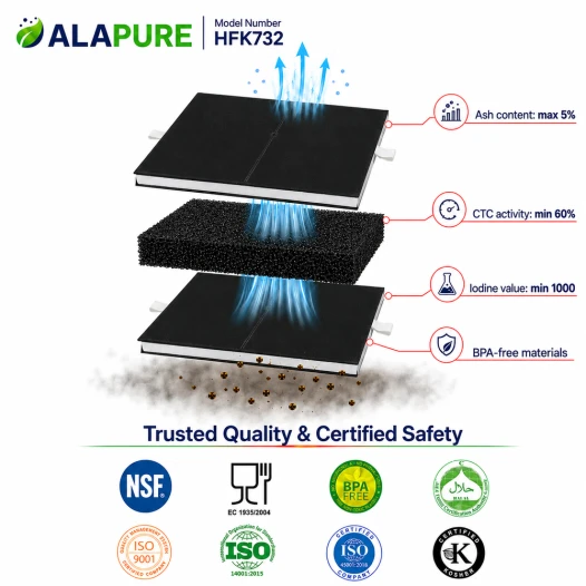Alapure HFK732 Aktivkohlefilter geeignet für 360732 / 00360732 / DRZ94UC / AA260112