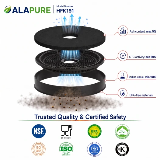 Alapure OdourClean Kohlefilter passend für AEG DVK5661HB / DVE5961HB / GD5970V (2 Stück)