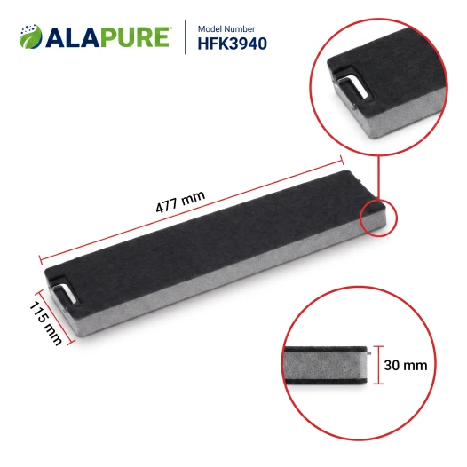 Alapure HFK3940 Passend für Miele Kohlefilter DKF13-1