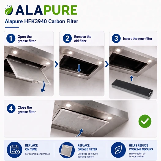 Alapure HFK3940 Passend für Miele Kohlefilter DKF13-1
