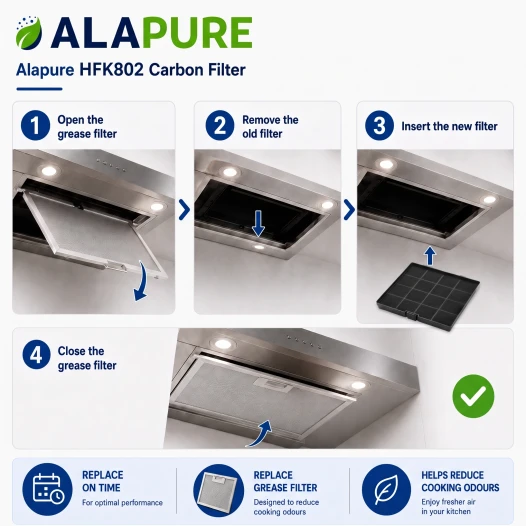 Alapure Aktivkohlefilter geeignet für DeDietrich AH4063U1 / 77X9377