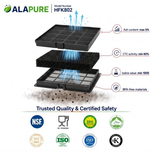 Alapure Aktivkohlefilter geeignet für DeDietrich AH4063U1 / 77X9377