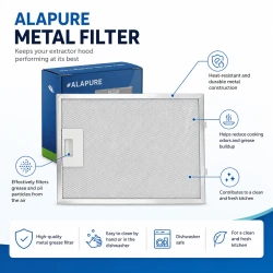 Alapure Metallfilter passend für Siemens 362380 / 00362380 320x220mm
