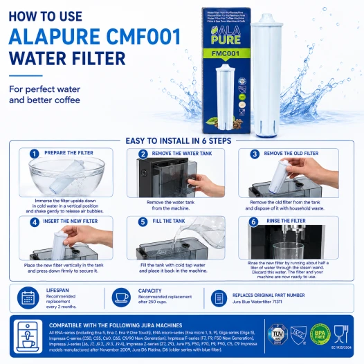 Alapure Wasserfilter geeignet für AquaCrest AQK-03