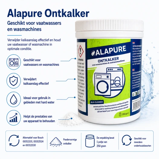 Alapure Entkalker geeignet für Bosch 00312524 / 00312330 für Geschirrspüler und Waschmaschinen - Pulverform