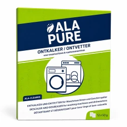 Alapure 3-in-1 Entkalker / Entfetter geeignet für AEG clean and care 9029803823 (12 St.)