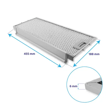 Siemens Metall-Fettfilter Set 434105 + 434107 (2St.) | Vorder- & Rückseite | 455x188x6 mm & 405x209x8 mm