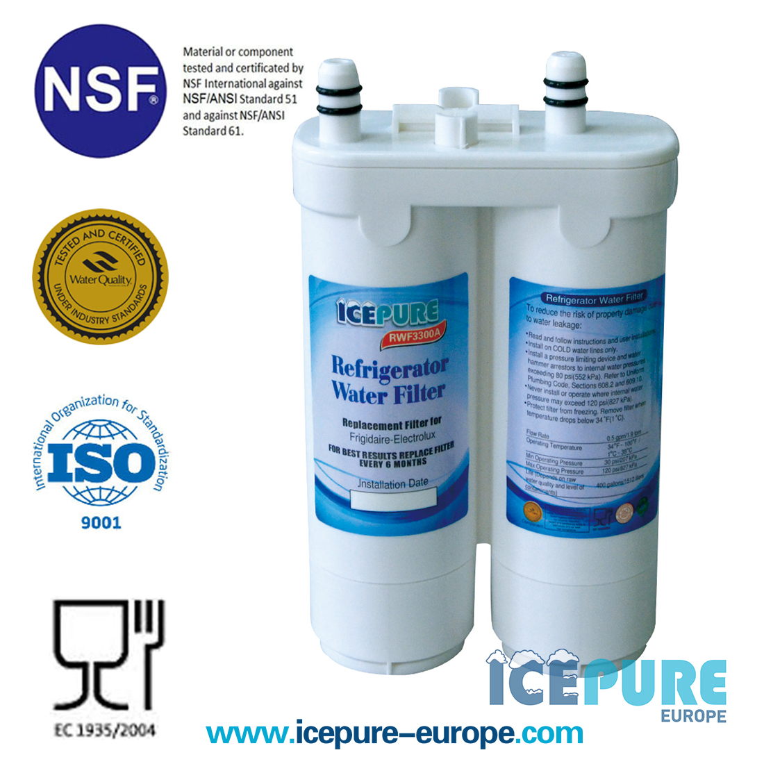 Alapure Wasserfilter geeignet für EcoAqua EFF-6029A