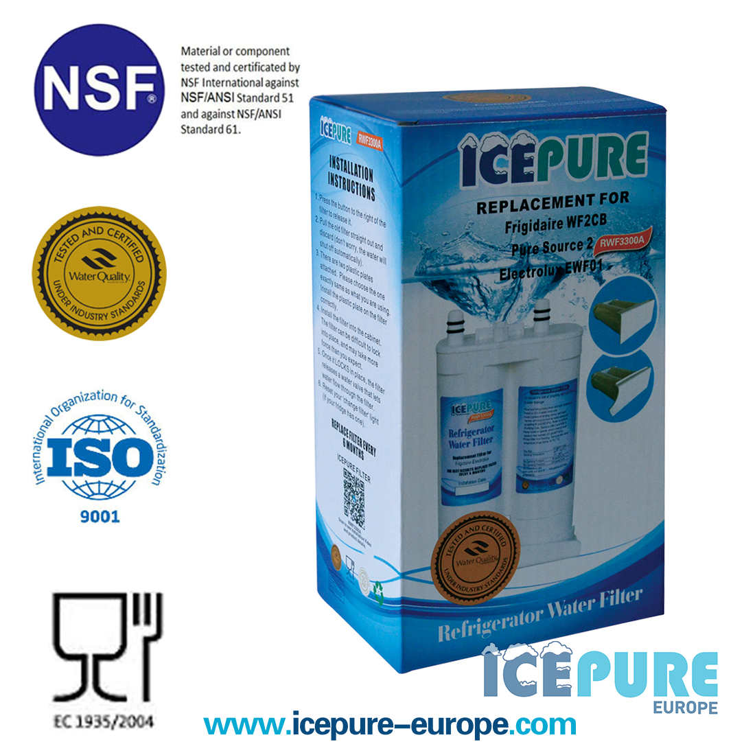 Alapure Wasserfilter geeignet für EcoAqua EFF-6029A