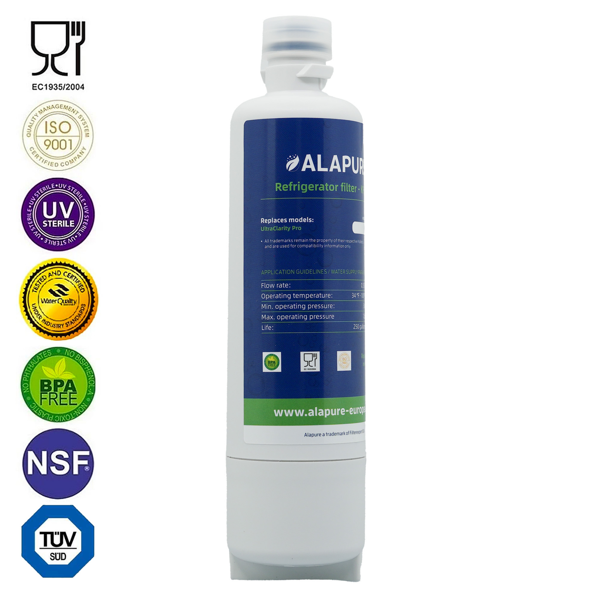 Alapure Wasserfilter Geeignet Für Bosch UltraClarity Pro 11032518 / KSZ50UCP / UltraClarityPro