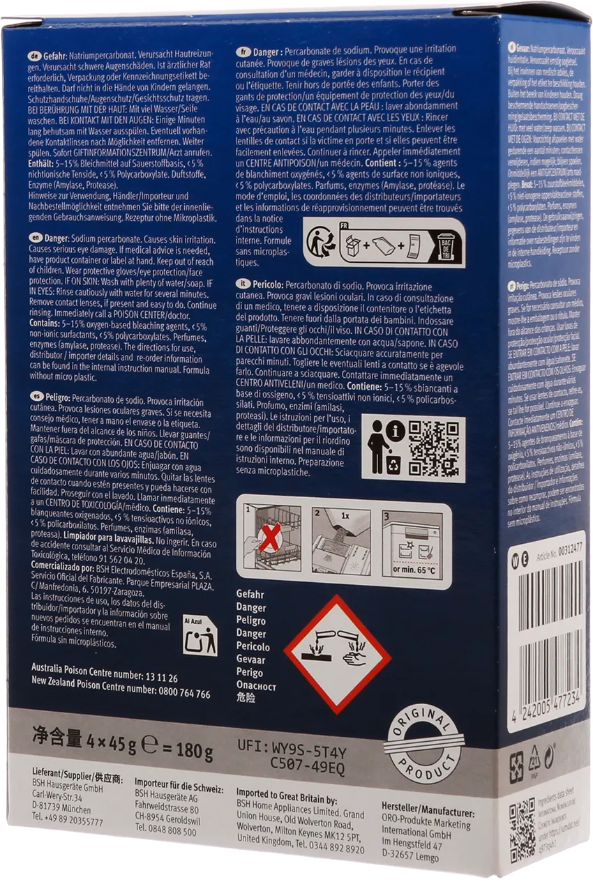 Bosch Geschirrspüler-Reiniger 00312477 / 00312194 / 00311580